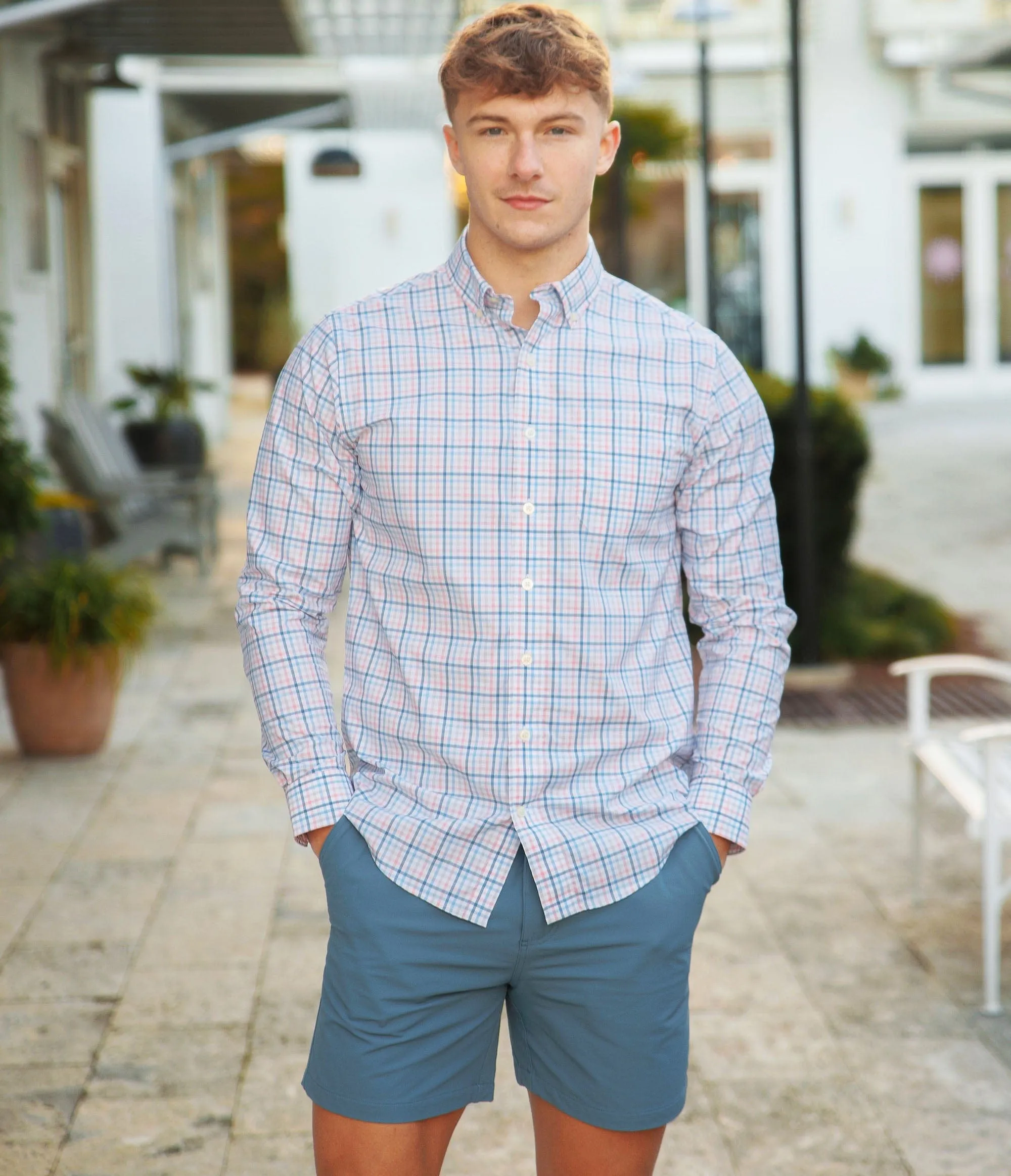 Samford Check LS - Blue Pearl
