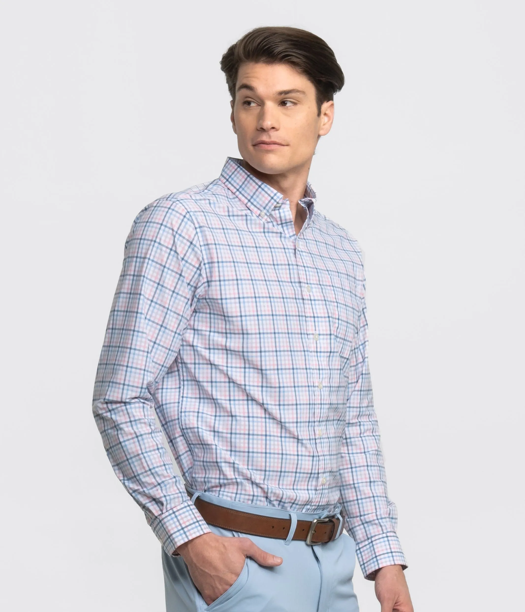 Samford Check LS - Blue Pearl