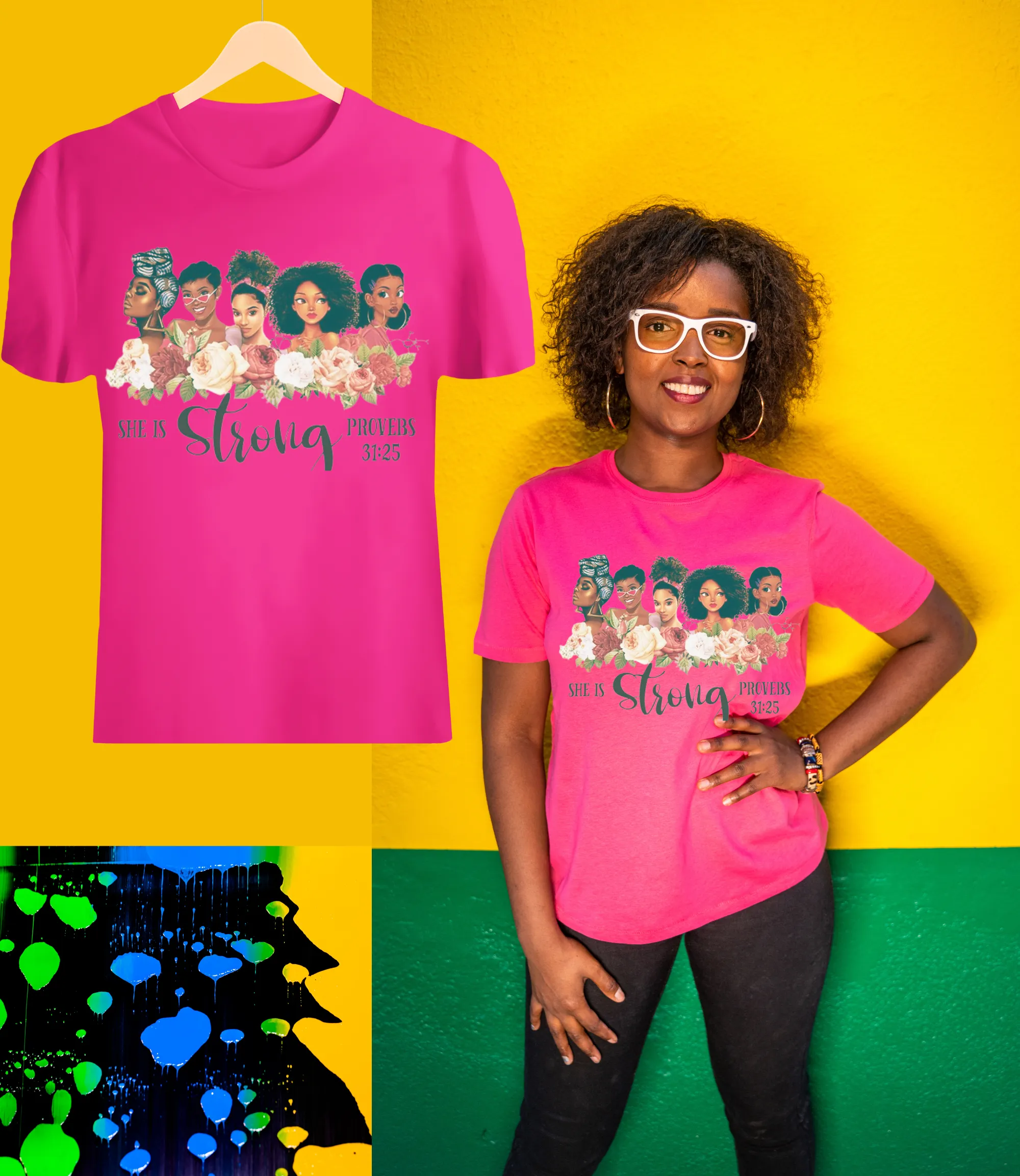 She is Strong Pink Tee Shirt
