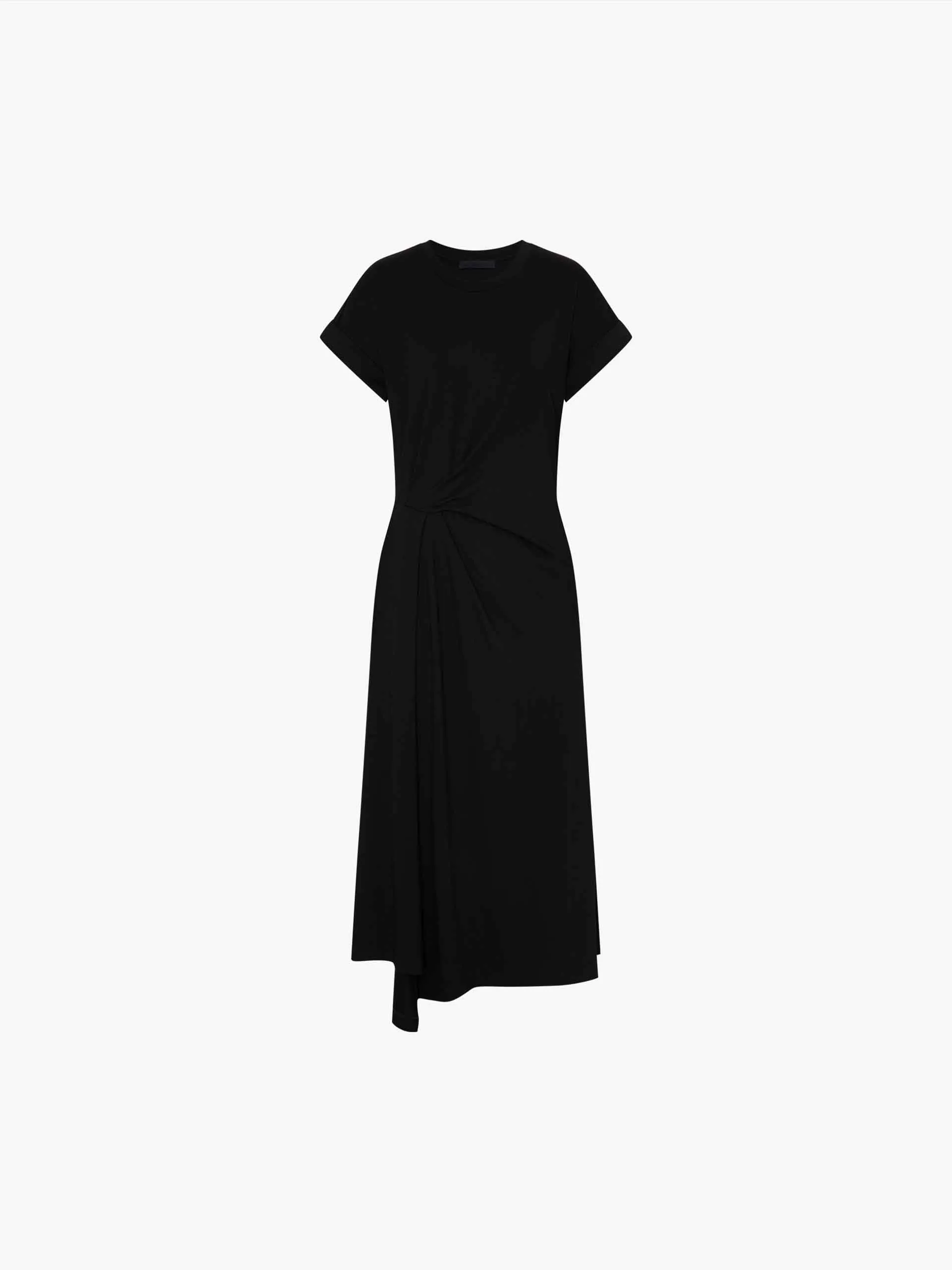 Side Slit Pleated Midi Dress