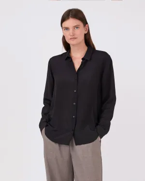 SILK L/S SHIRT / BLACK
