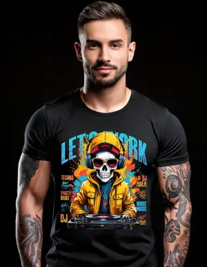 Skull DJ Let's Work Art Exclusive T-Shirts | GM TM