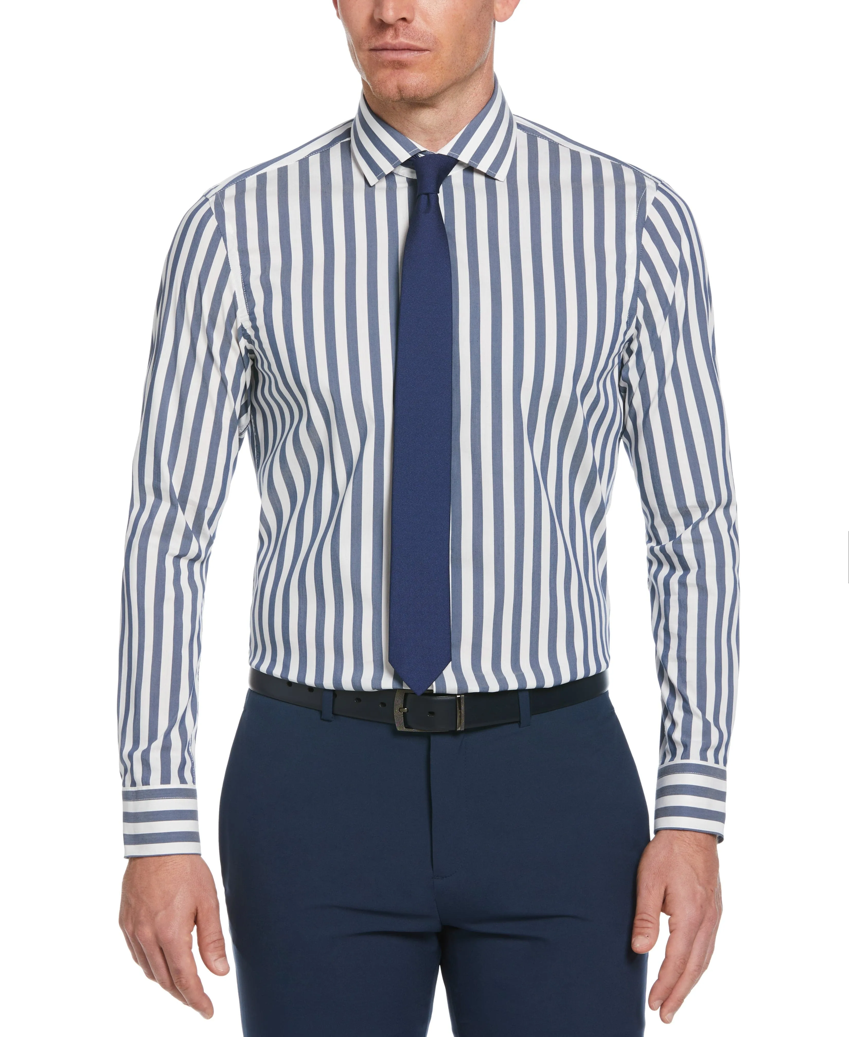 Slim Fit Bold Striped Print Dress Shirt