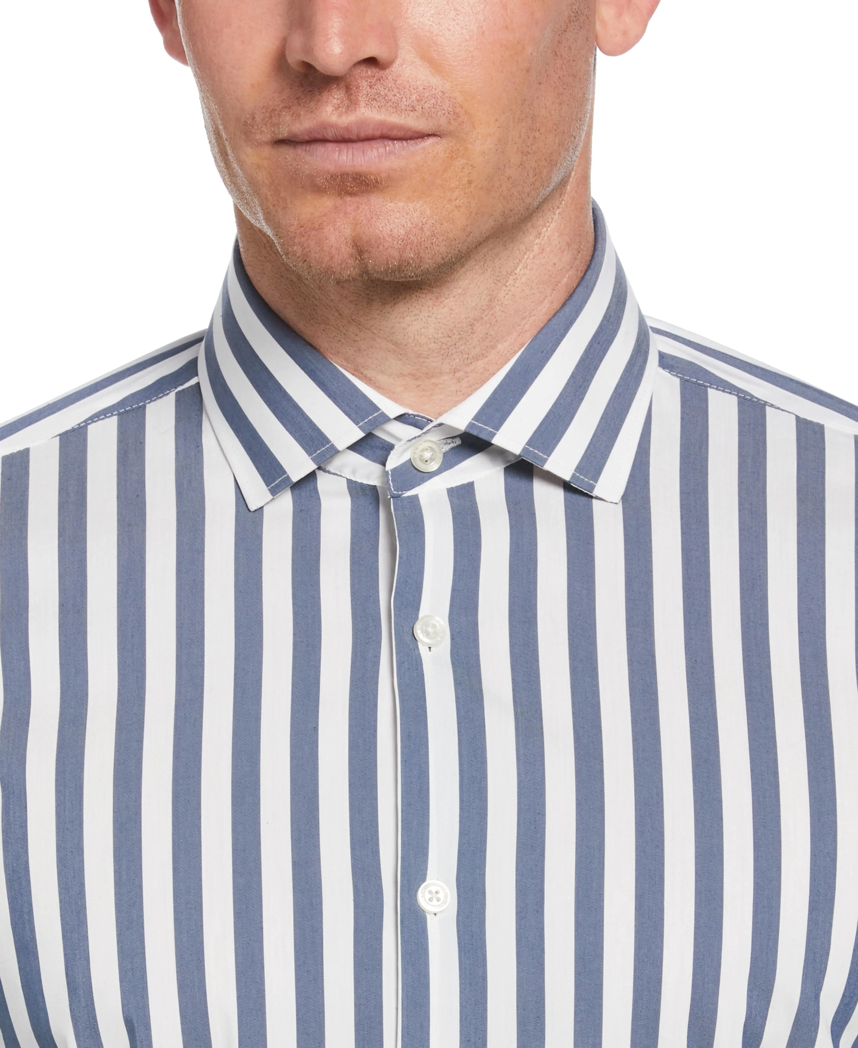 Slim Fit Bold Striped Print Dress Shirt