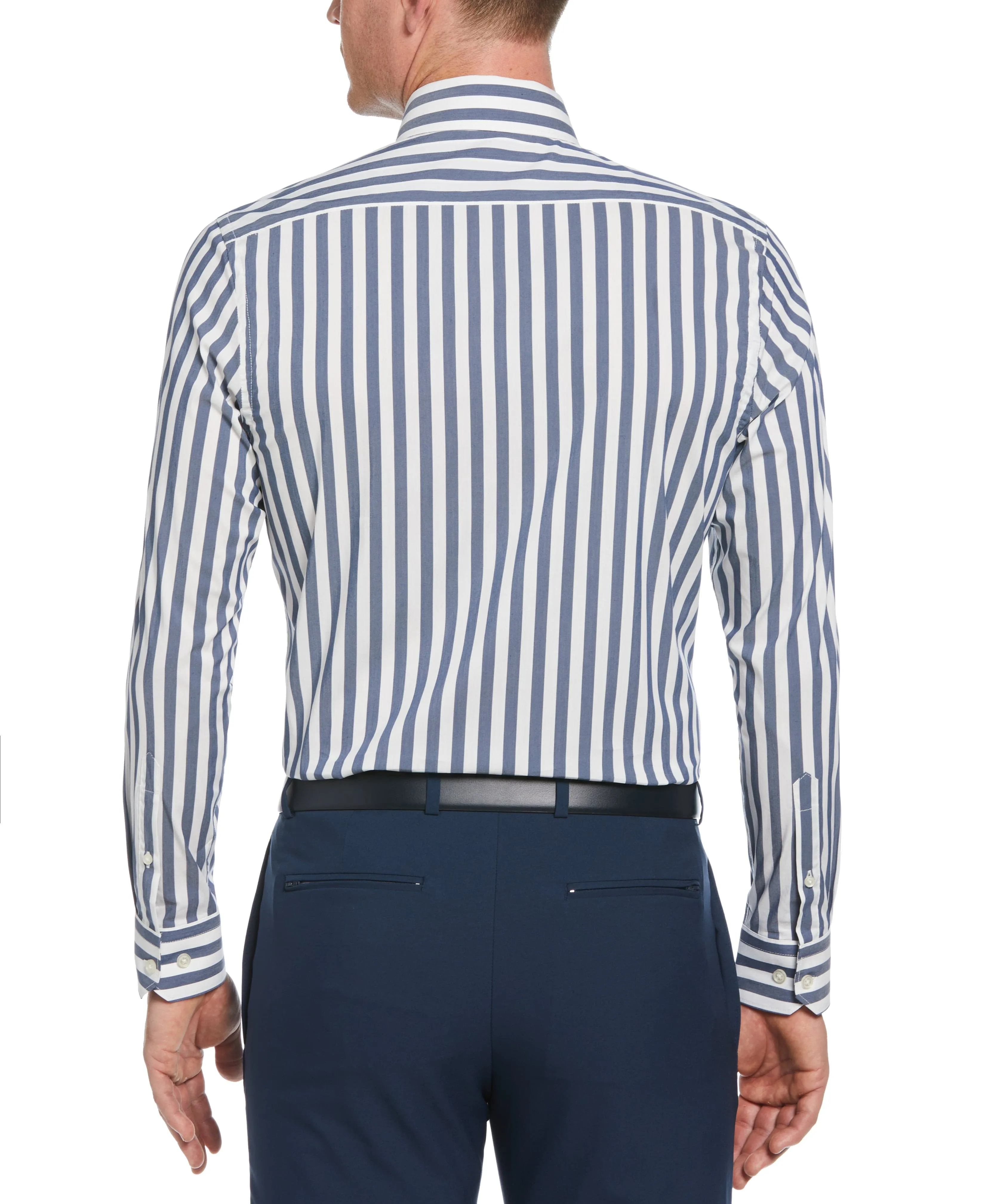 Slim Fit Bold Striped Print Dress Shirt