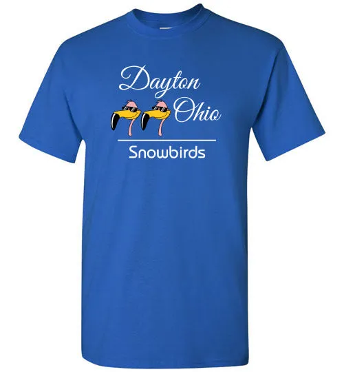 Snowbirds Style 3 (City & State on 2 Lines), Front Print T-Shirt, We'll Add Your Info, 12 Colors