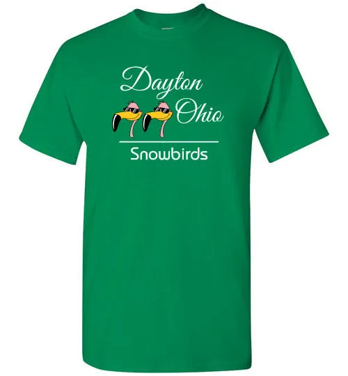 Snowbirds Style 3 (City & State on 2 Lines), Front Print T-Shirt, We'll Add Your Info, 12 Colors