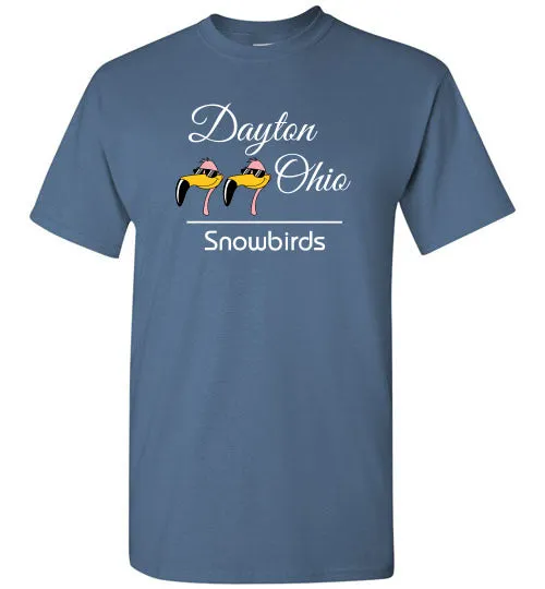 Snowbirds Style 3 (City & State on 2 Lines), Front Print T-Shirt, We'll Add Your Info, 12 Colors