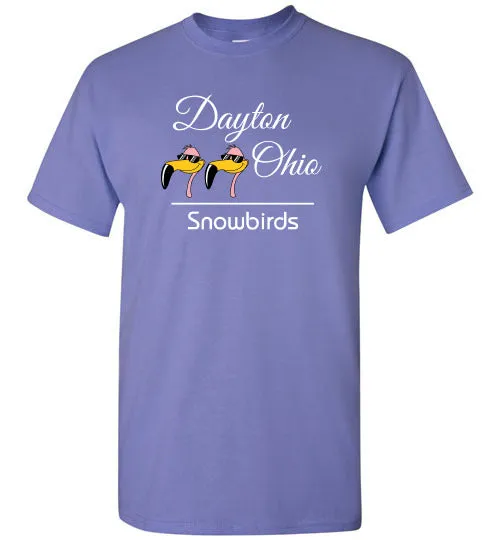 Snowbirds Style 3 (City & State on 2 Lines), Front Print T-Shirt, We'll Add Your Info, 12 Colors