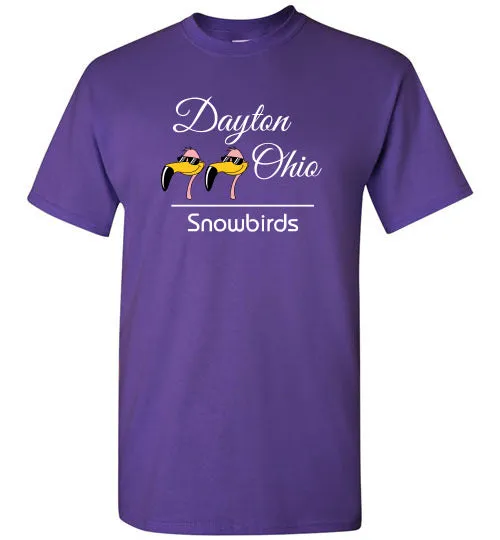 Snowbirds Style 3 (City & State on 2 Lines), Front Print T-Shirt, We'll Add Your Info, 12 Colors