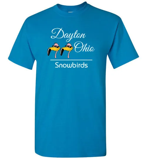 Snowbirds Style 3 (City & State on 2 Lines), Front Print T-Shirt, We'll Add Your Info, 12 Colors