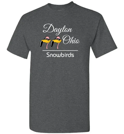 Snowbirds Style 3 (City & State on 2 Lines), Front Print T-Shirt, We'll Add Your Info, 12 Colors