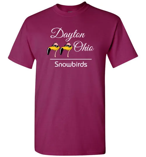Snowbirds Style 3 (City & State on 2 Lines), Front Print T-Shirt, We'll Add Your Info, 12 Colors
