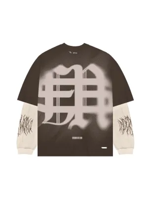 Sole et. Al Metro Identity Double Layer Sleeve Tee : Brown/Desert