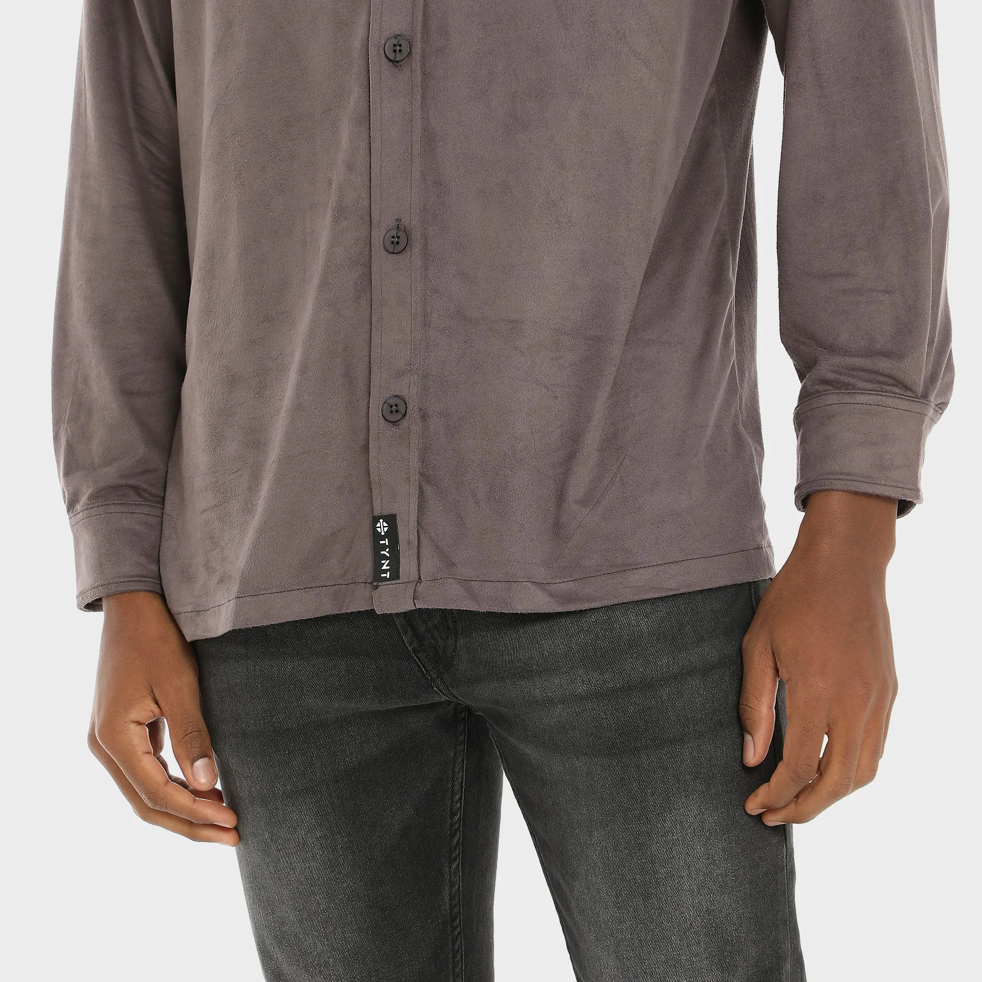 Suede Shirt For Men - Grey