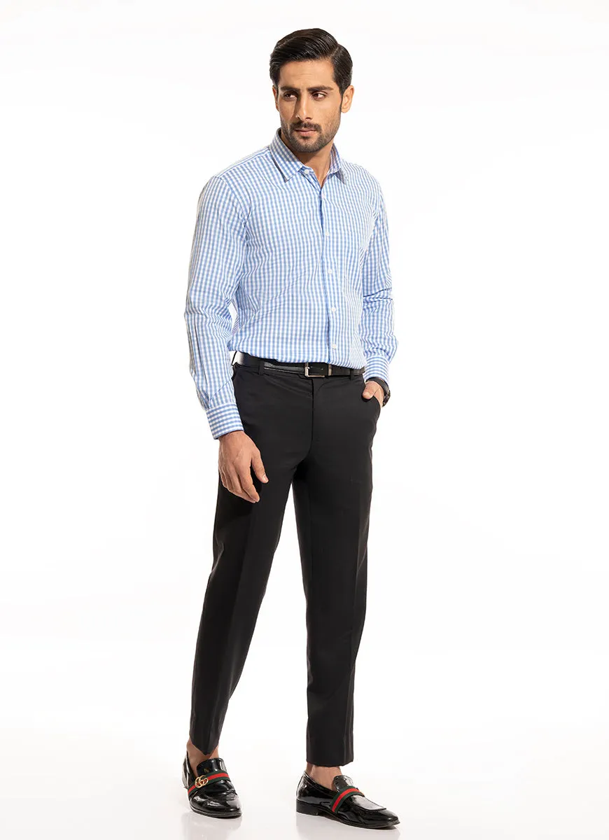 Supernova Blue Mini Checks Formal Shirt