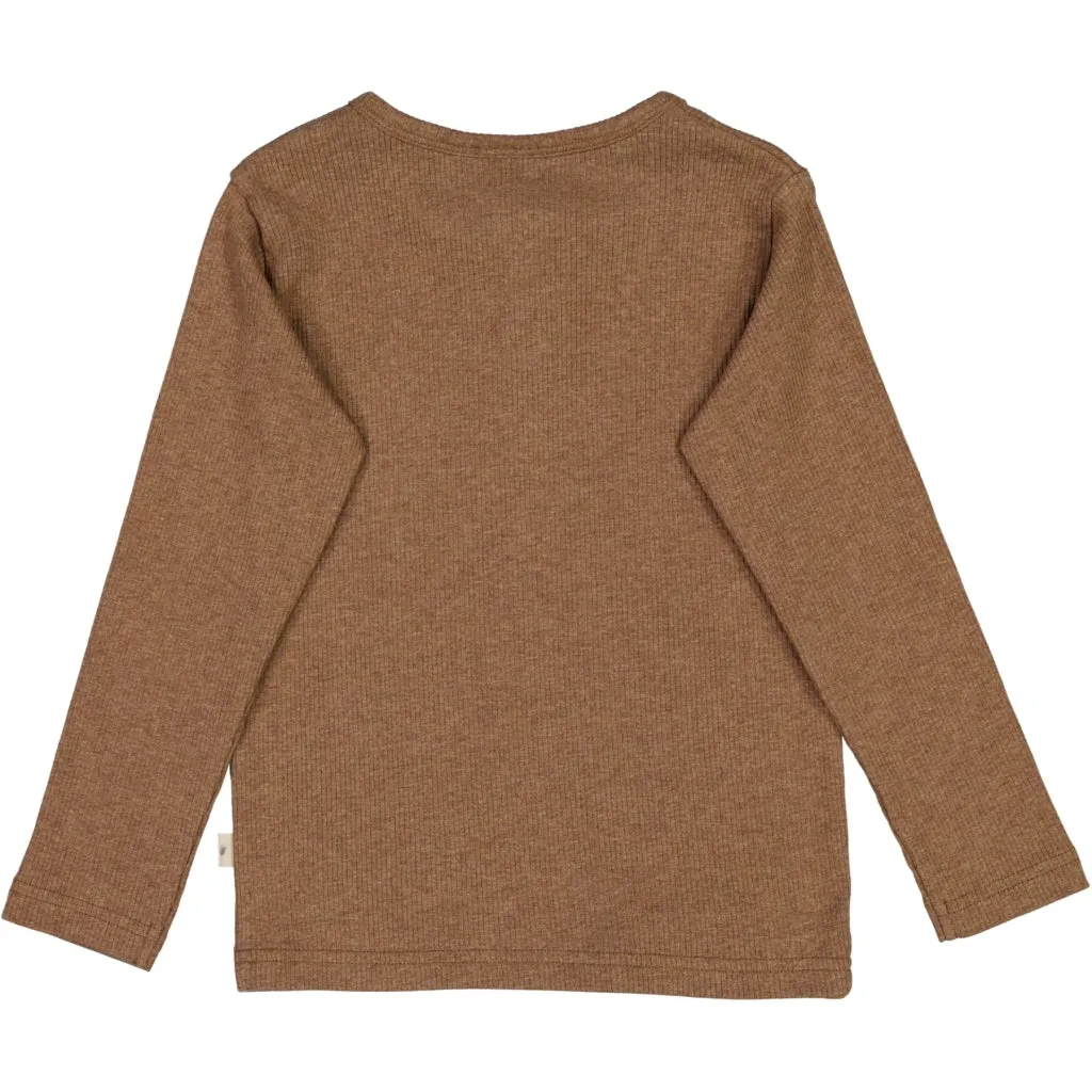 T-Shirt Sheep Badge - coffee melange