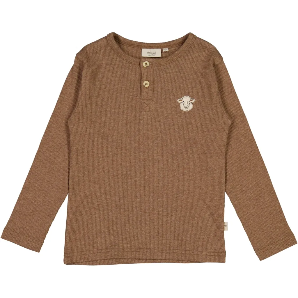 T-Shirt Sheep Badge - coffee melange