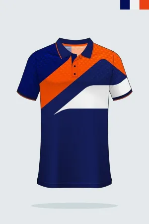 T-Shirts | Collared | Blue-Orange | Women's Sportswear