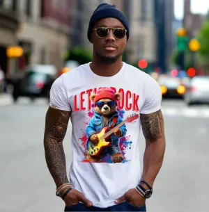 Teddy Guitar Let's Rock Art T-Shirts | GM Trademark