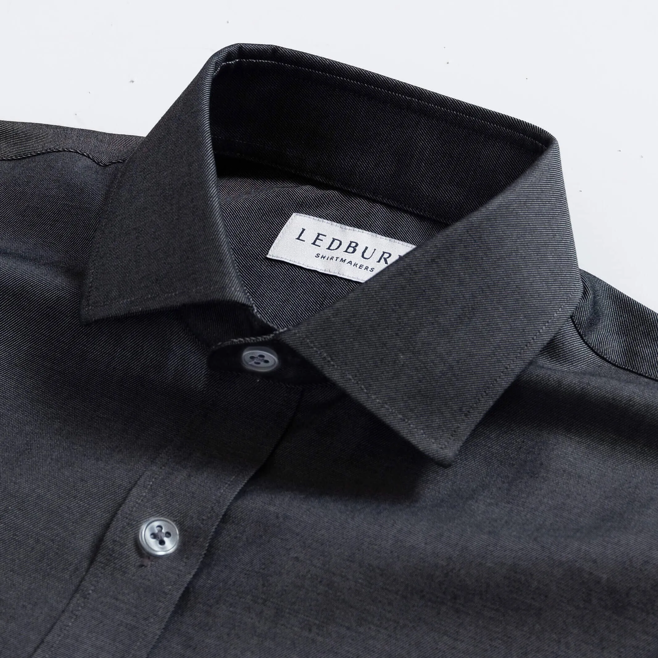 The Charcoal Sanders Non Iron Fine Twill Custom Shirt