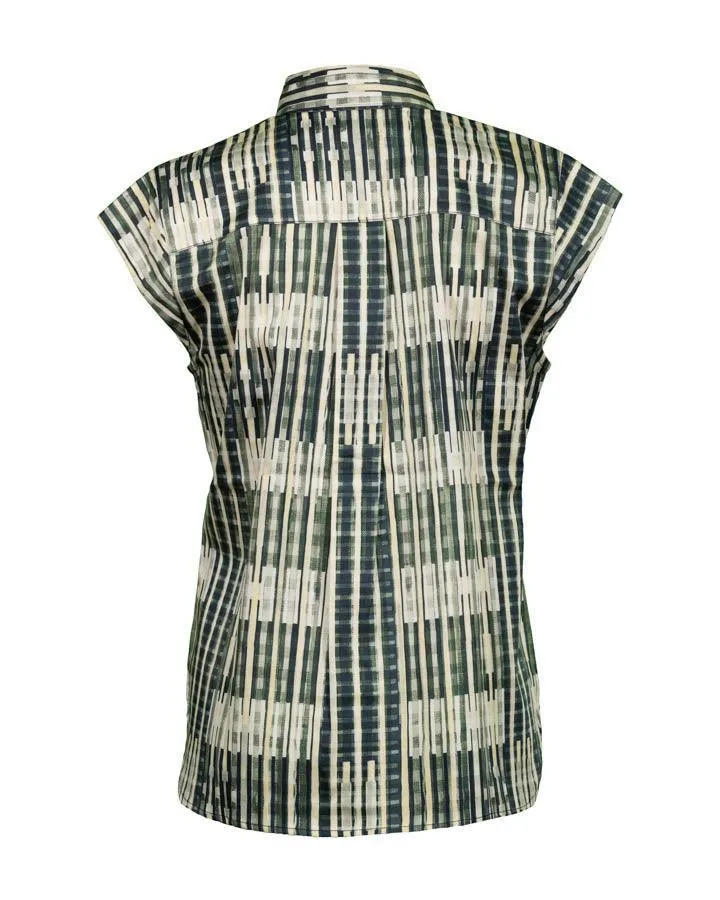 Tonet Print Cap Sleeve Shirt