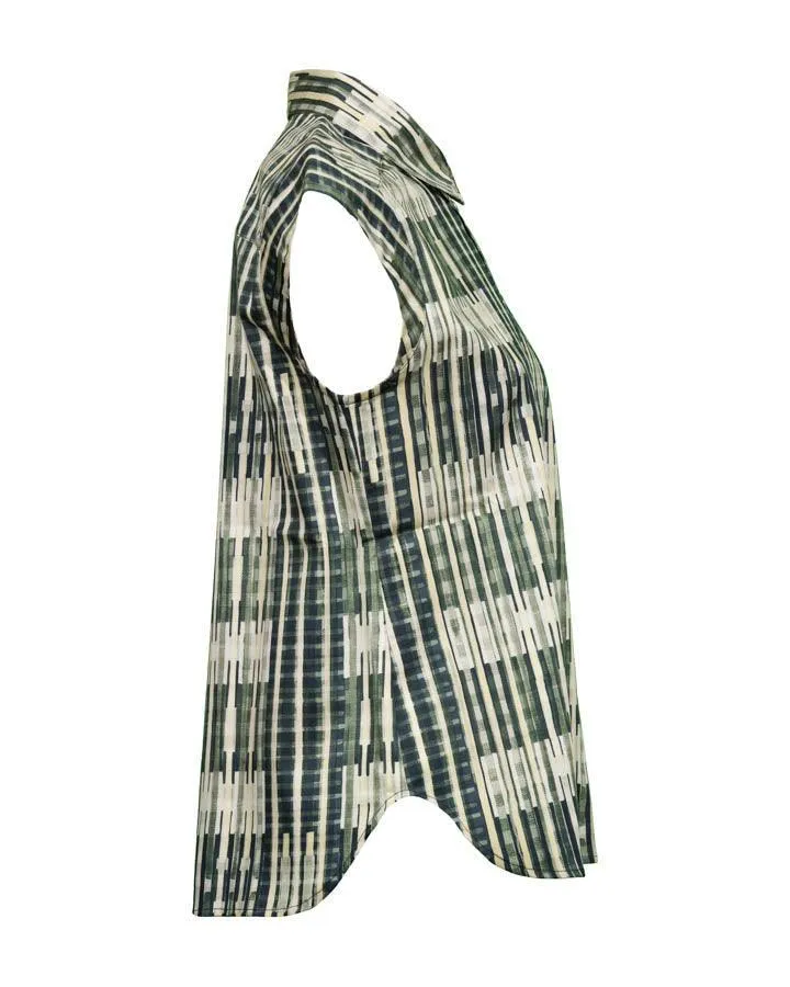 Tonet Print Cap Sleeve Shirt