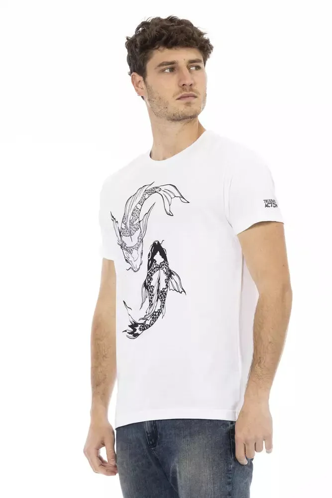 Trussardi Action White Cotton Men TShirt