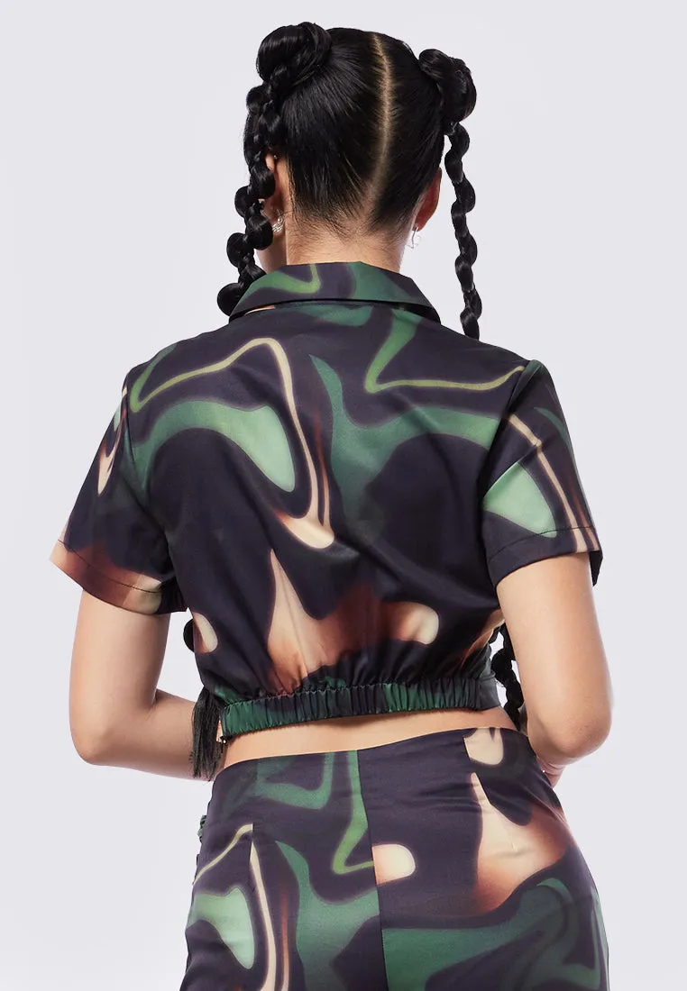 Twisted Printed Crop Top