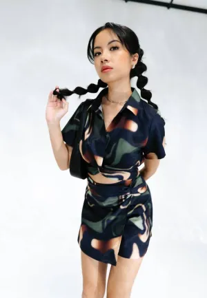 Twisted Printed Crop Top
