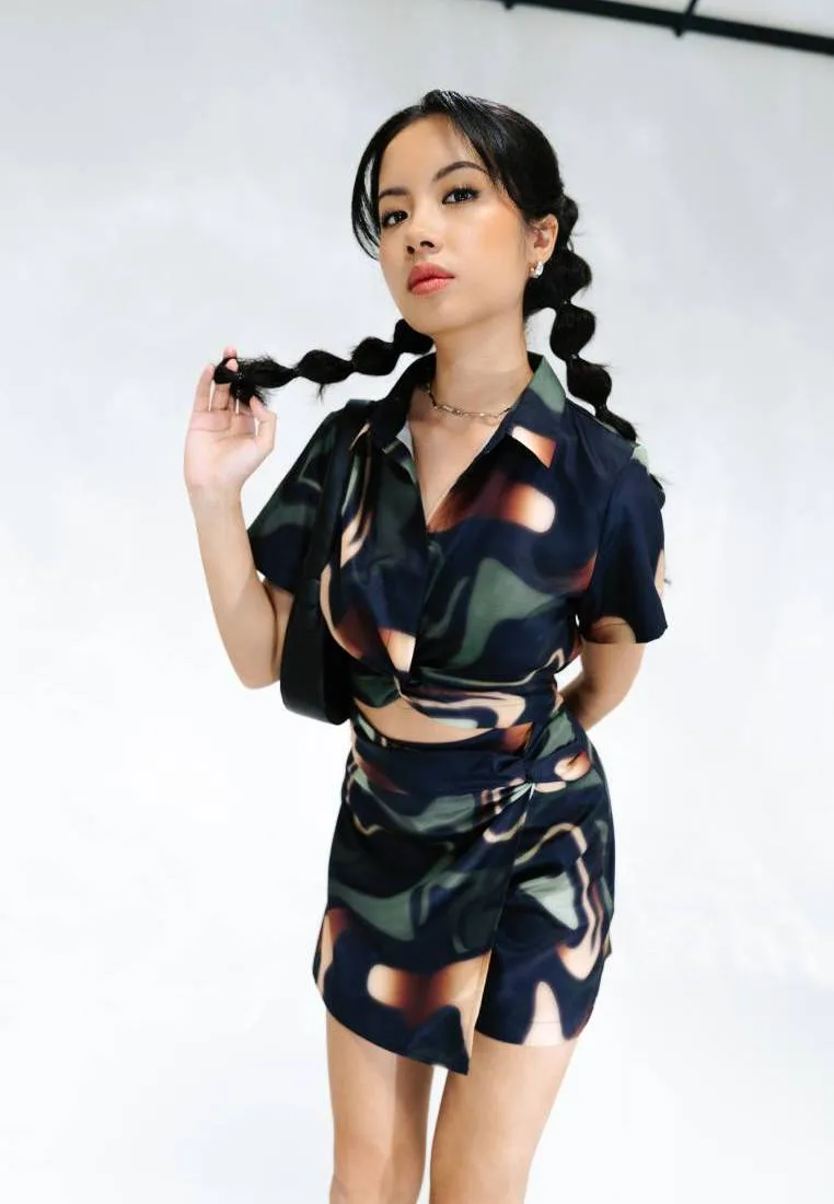 Twisted Printed Crop Top