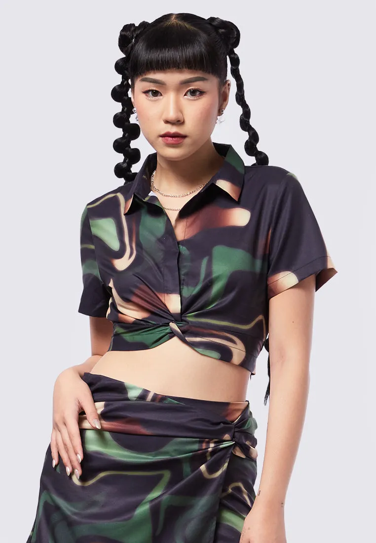 Twisted Printed Crop Top