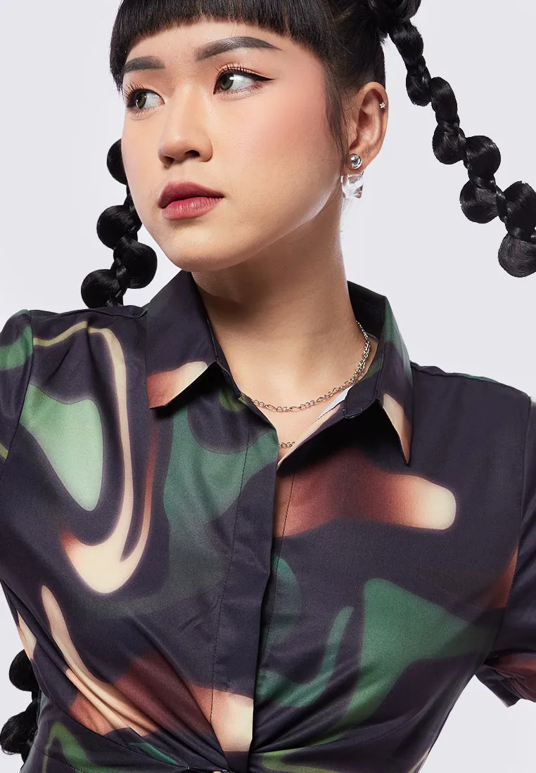 Twisted Printed Crop Top