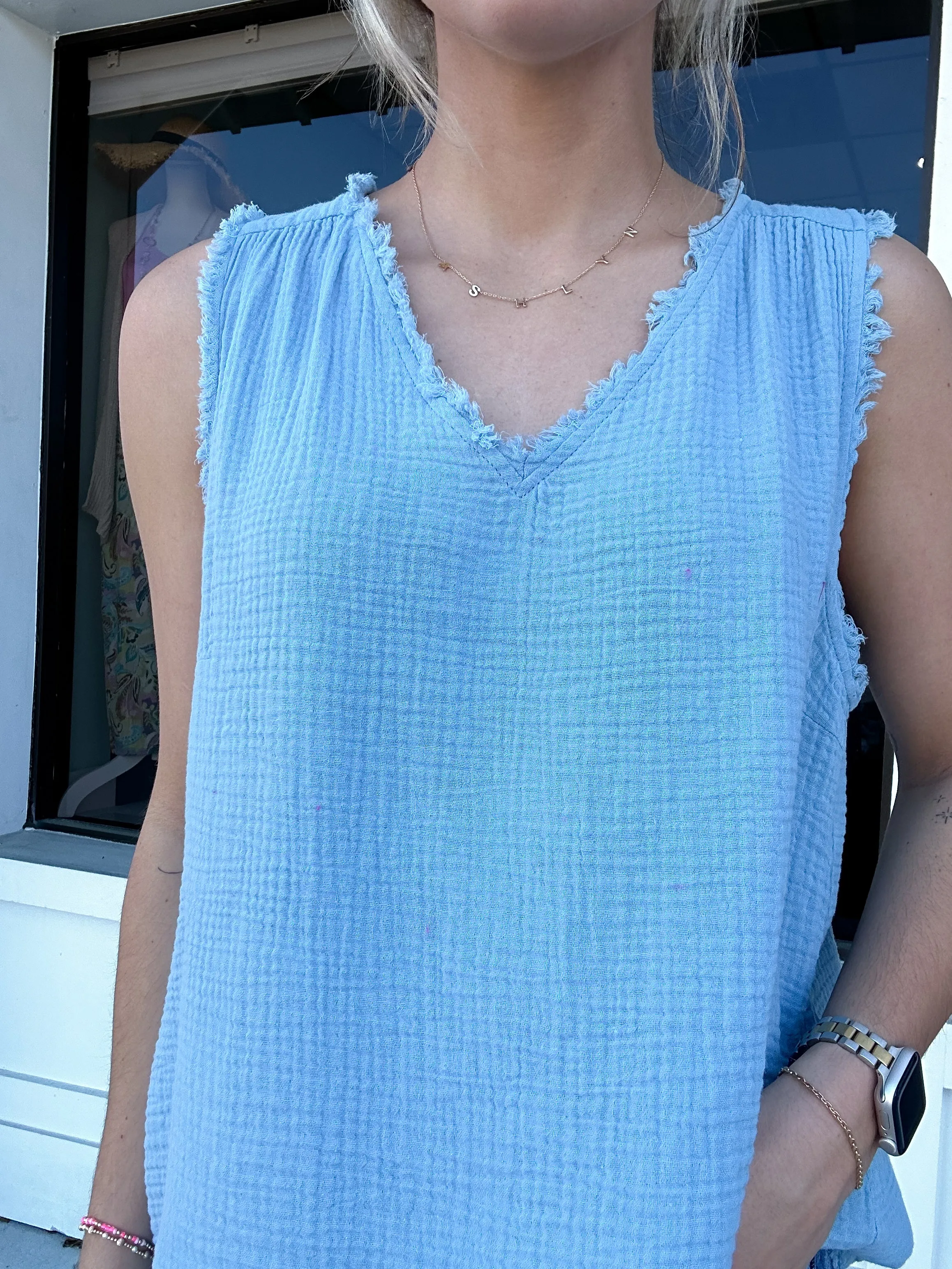 Umgee Eden V Neck Gauze Tank