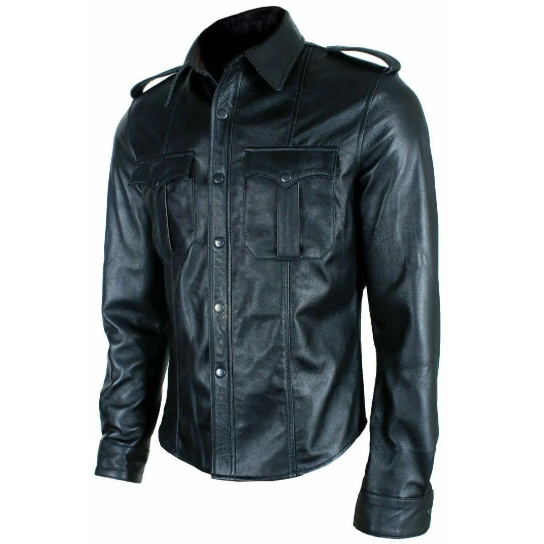 Unique Design Leather Shirts For Men