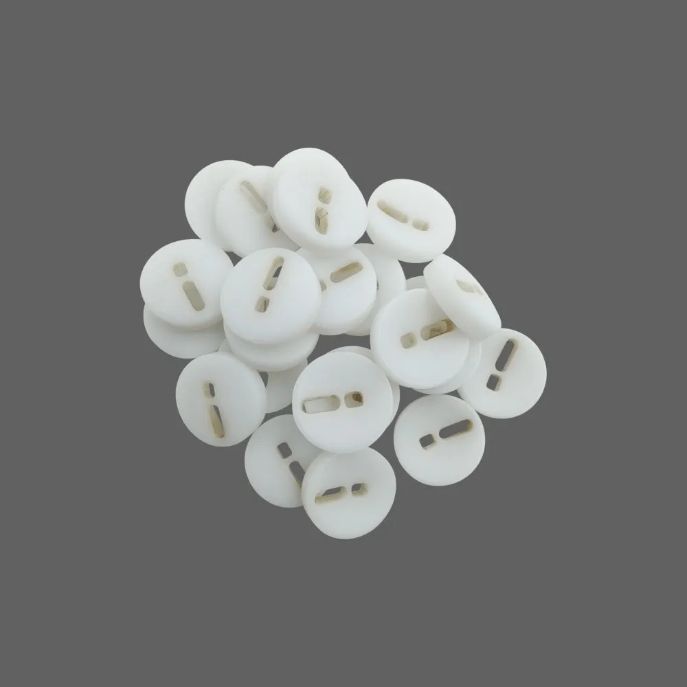 Unique Style Round White Poly Shirt/Kurta Buttons