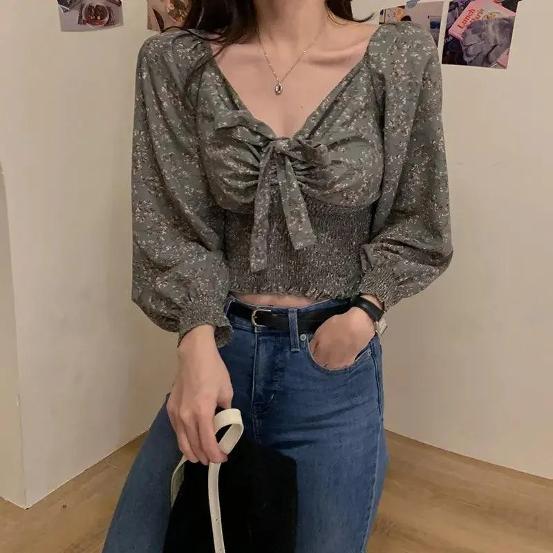 V Neck Chiffon Blouse