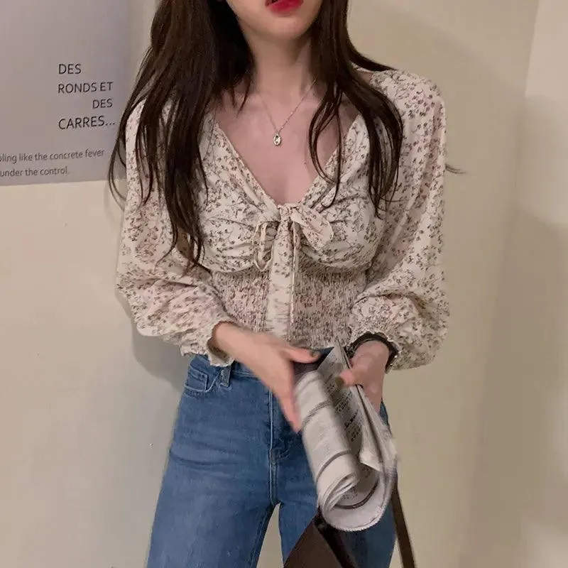 V Neck Chiffon Blouse