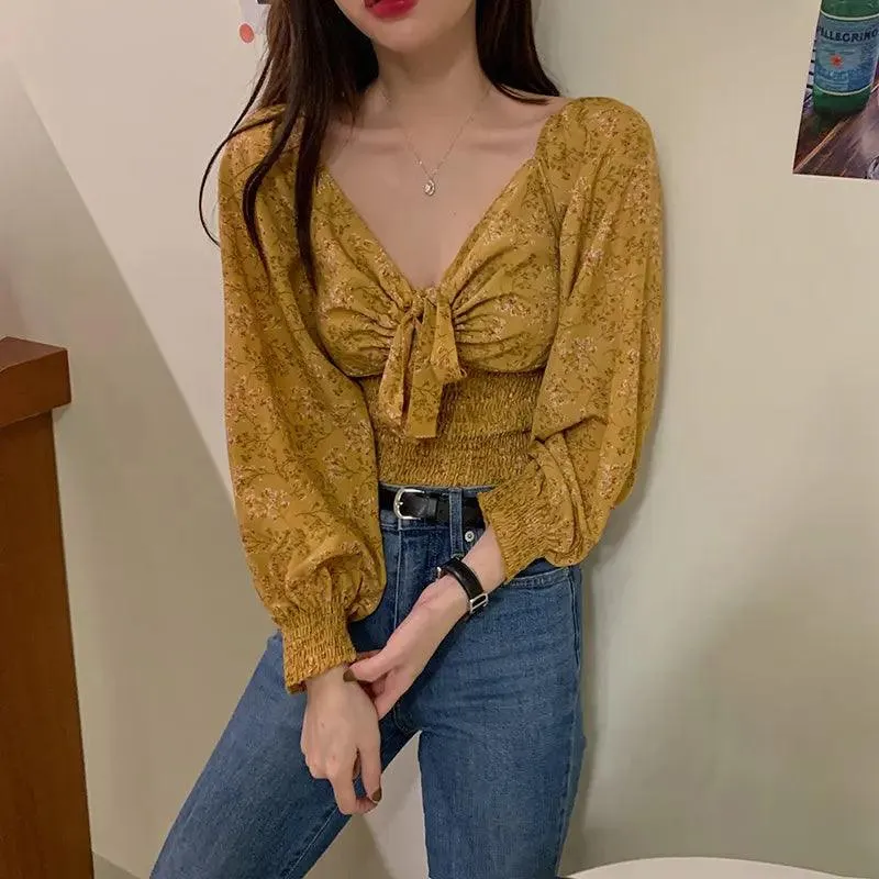 V Neck Chiffon Blouse