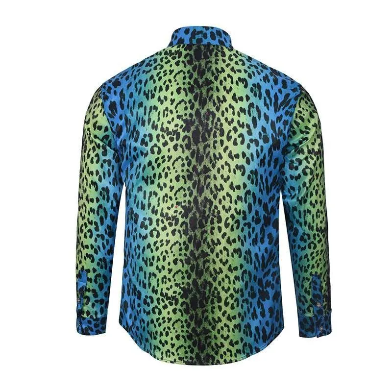 Vintage VE Leopard Palace Baroque longsleeve Shirts Blue