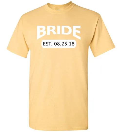 Wedding Style 4, Bride with Date, Front Print T-Shirt, 12 Colors