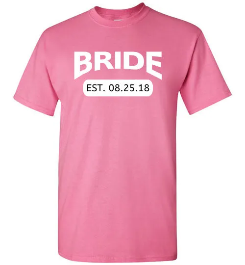 Wedding Style 4, Bride with Date, Front Print T-Shirt, 12 Colors