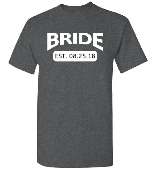 Wedding Style 4, Bride with Date, Front Print T-Shirt, 12 Colors