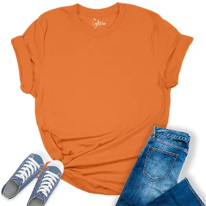 Womens Burnt Orange T Shirts Premium Casual Short Sleeve Shirts Oversized Tops