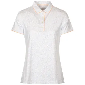 Womens Fields Of Carlsbad Piped Trim Polo White/Orange Sorbet - SS24